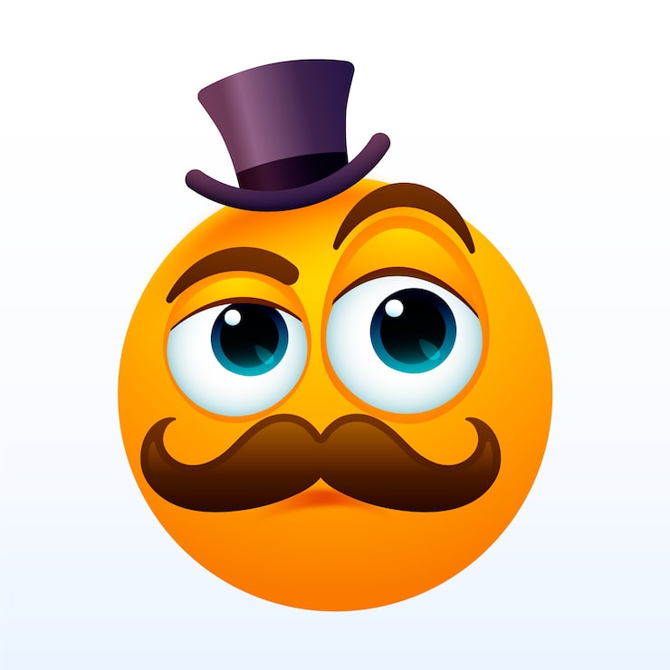 Vector Gratis ilustrasi emoji kumis yang digambar tangan