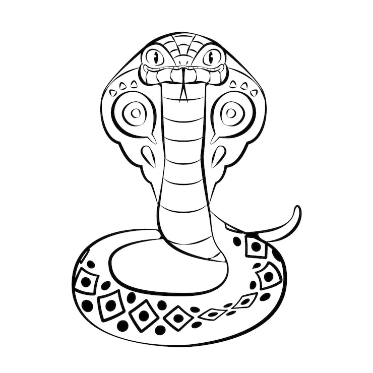 Vector Gratis ilustrasi garis luar ular digambar tangan