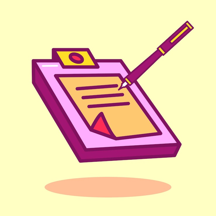 Vector Gratis ilustrasi ikon close-up studi notepad