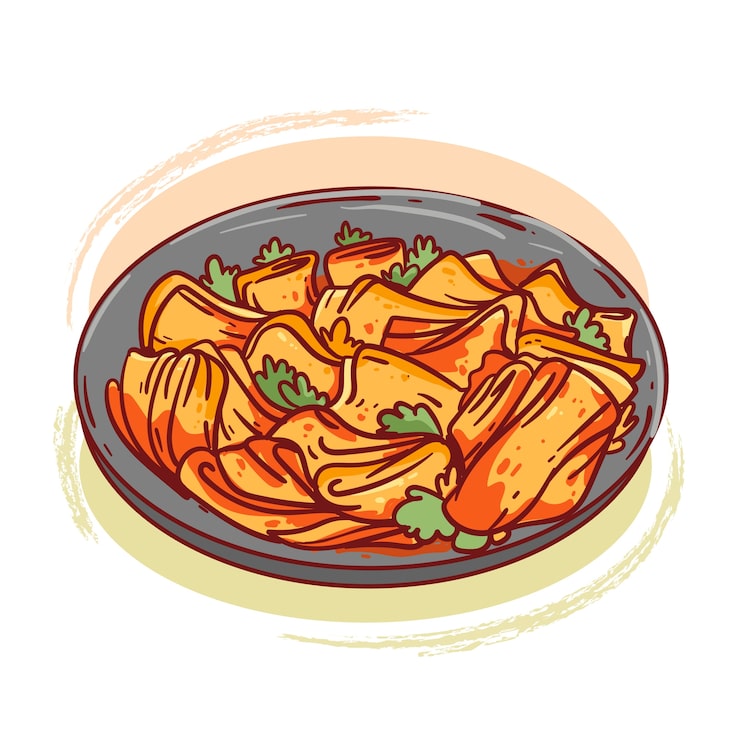 Vector Gratis ilustrasi kimchi digambar tangan