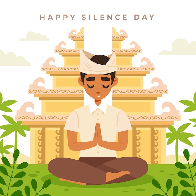 Vector Gratis ilustrasi nyepi datar