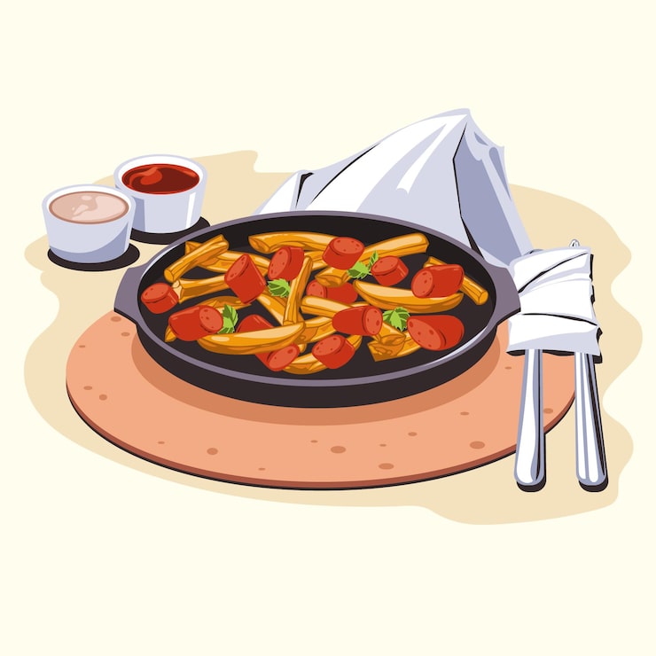 Vector Gratis ilustrasi salchipapa digambar tangan