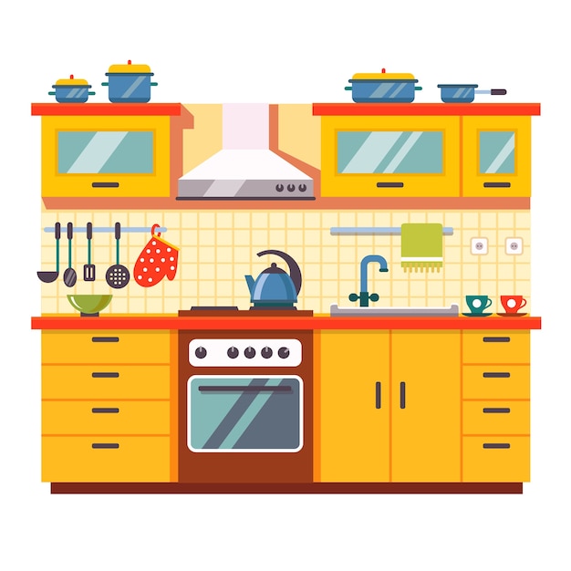 Vector Gratis interior dinding dapur
