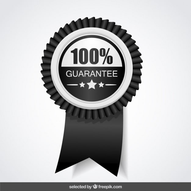 Vector Gratis jaminan 100 persen hitam dan putih