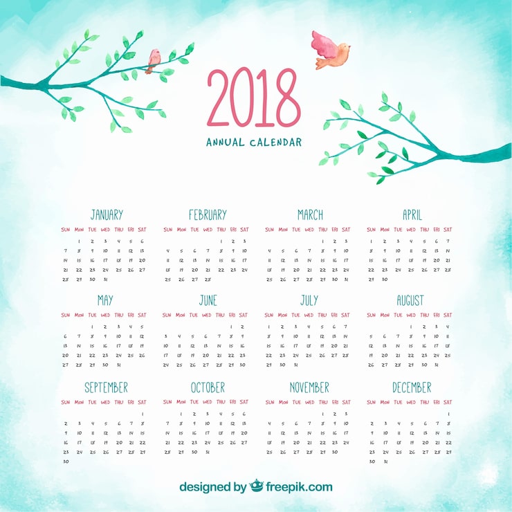 Vector Gratis kalender 2018