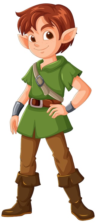 Vector Gratis karakter pemanah elf fantasi