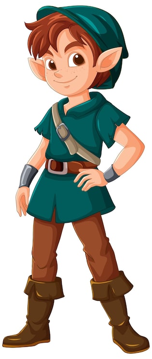 Vector Gratis karakter pemanah elf fantasi