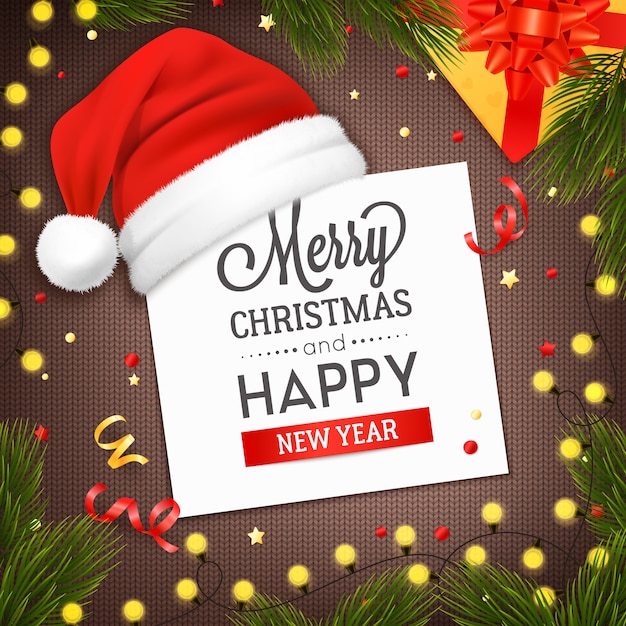 Vector Gratis kartu ucapan natal