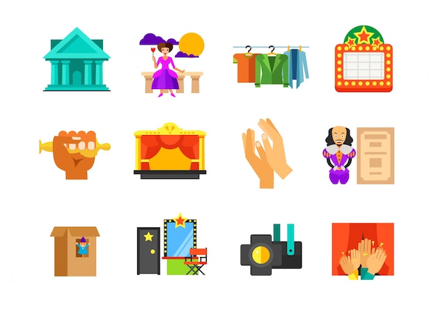 Vector Gratis koleksi ikon teater