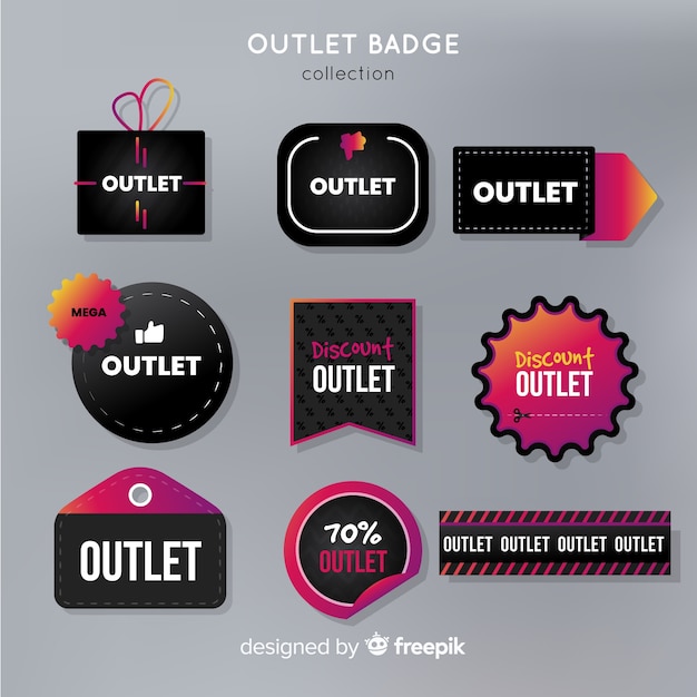 Vector Gratis koleksi label outlet