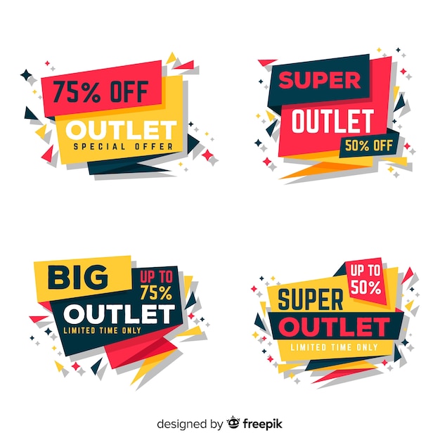 Vector Gratis koleksi label outlet