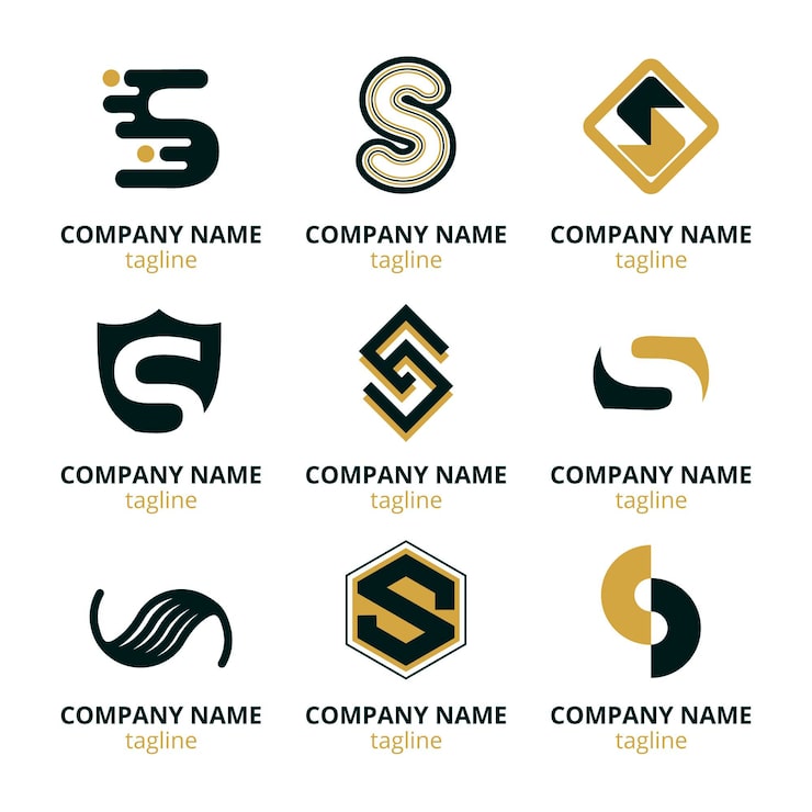 Vector Gratis koleksi logo s desain datar