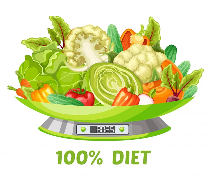 Vector Gratis konsep diet sayuran ringan
