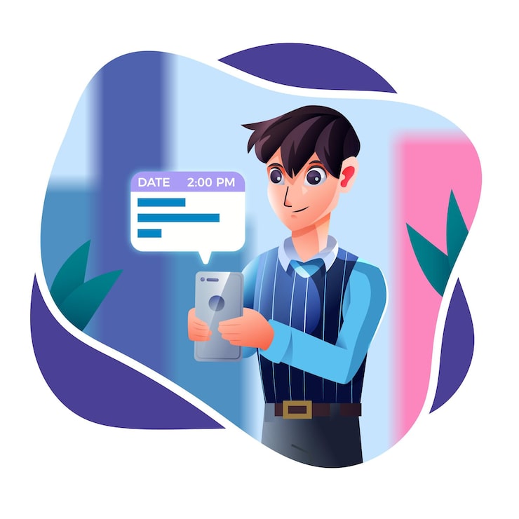 Vector Gratis konsep pemesanan janji temu di ponsel