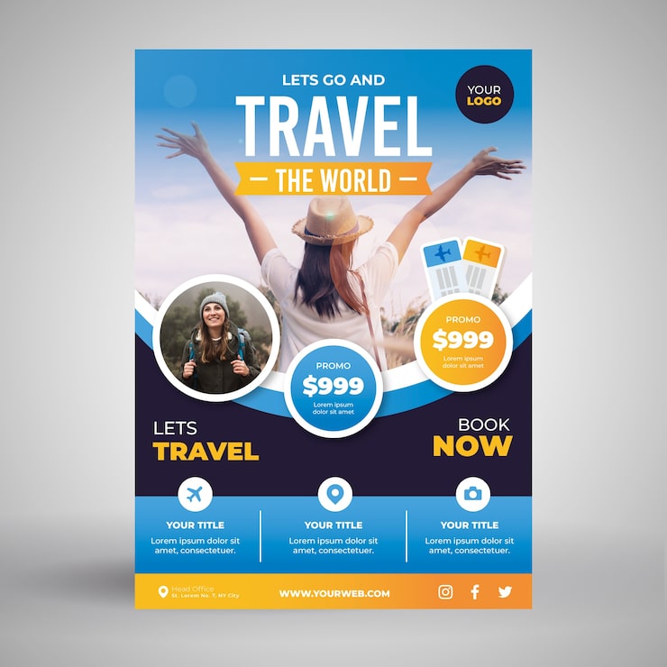 Vector Gratis konsep poster perjalanan