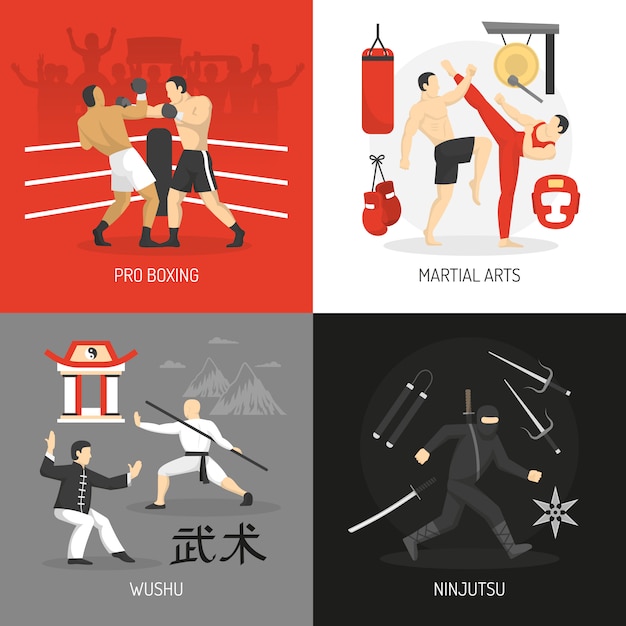 Vector Gratis konsep seni bela diri