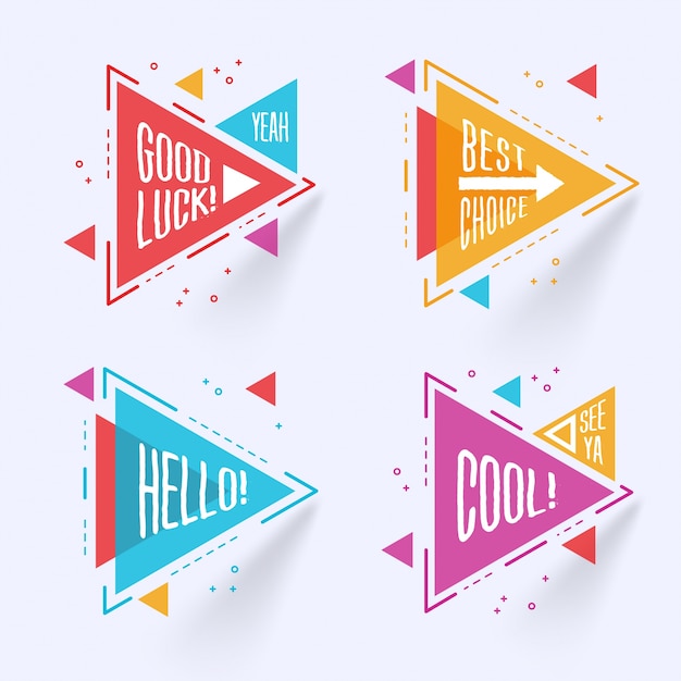 Vector Gratis label segitiga abstrak