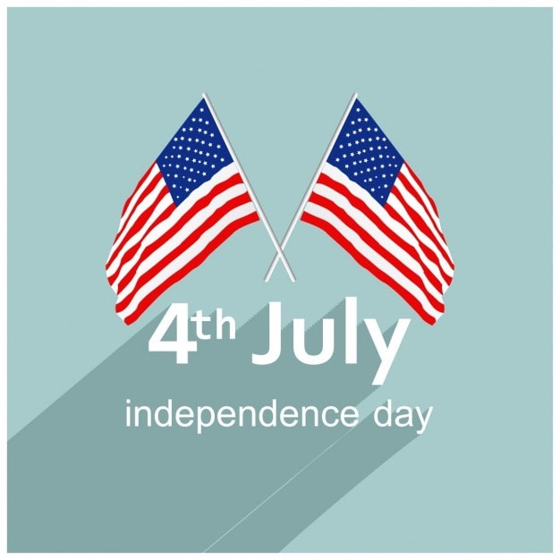 Vector Gratis latar belakang 4 juli dengan 2 bendera