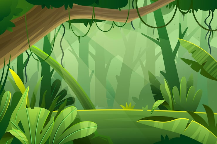 Vector Gratis latar belakang hutan kartun