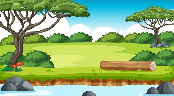 Vector Gratis latar belakang hutan luar ruangan bertema alam