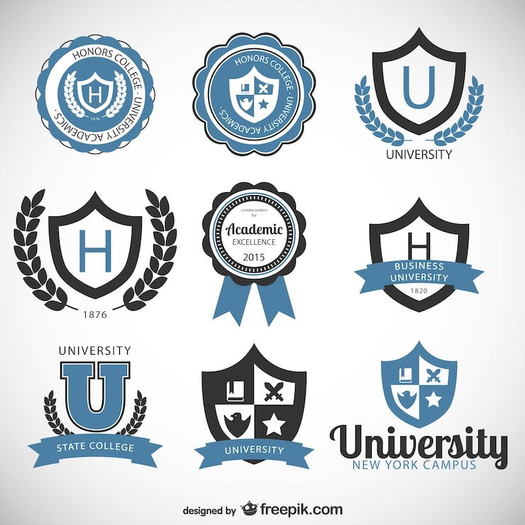 Vector Gratis lencana universitas dan perguruan tinggi
