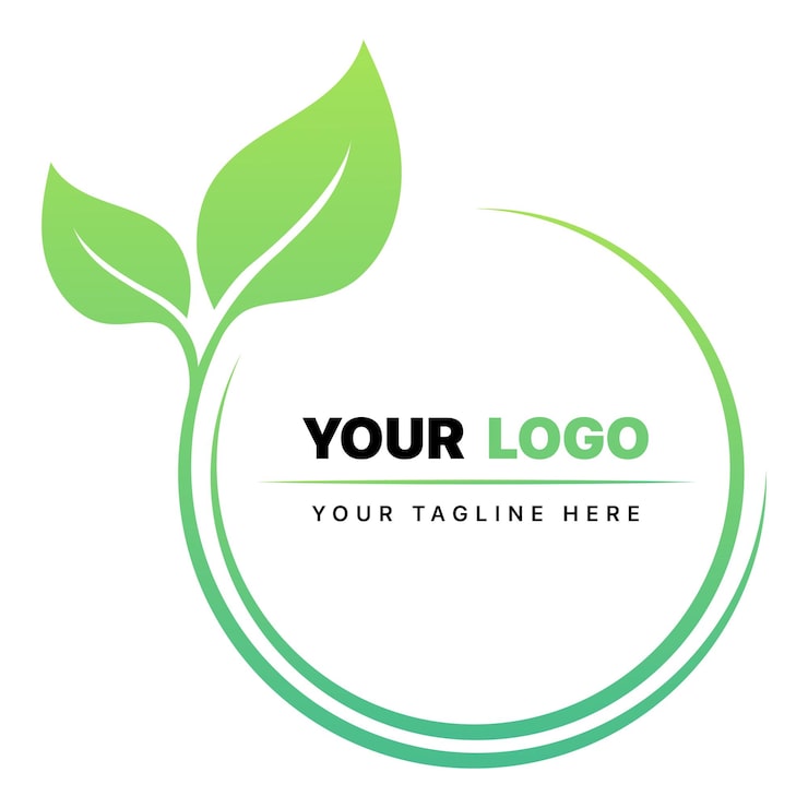 Vector Gratis logo bulat daun hijau