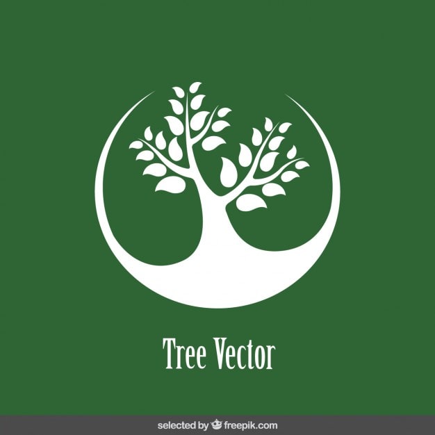 Vector Gratis logo dengan siluet pohon