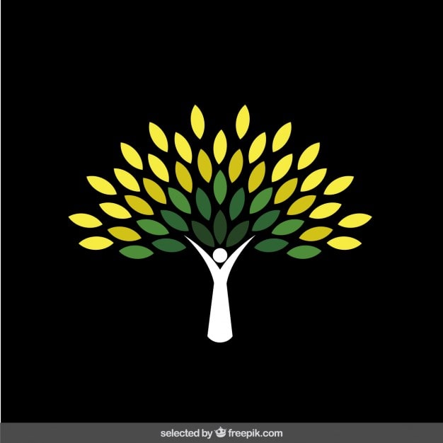 Vector Gratis logo pohon hijau abstrak