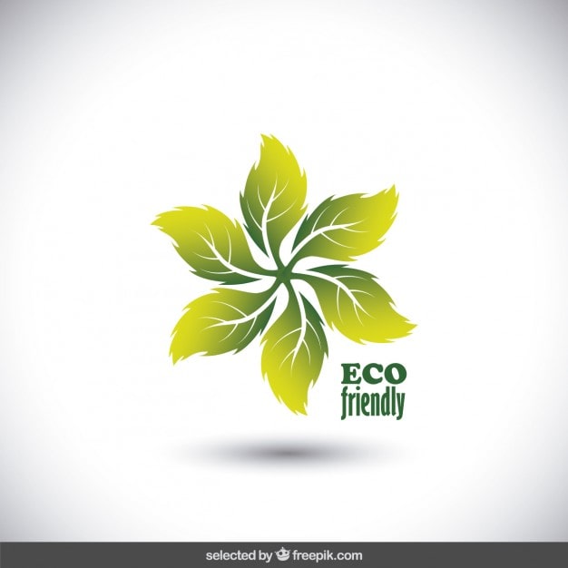 Vector Gratis logo ramah lingkungan terbuat dari daun
