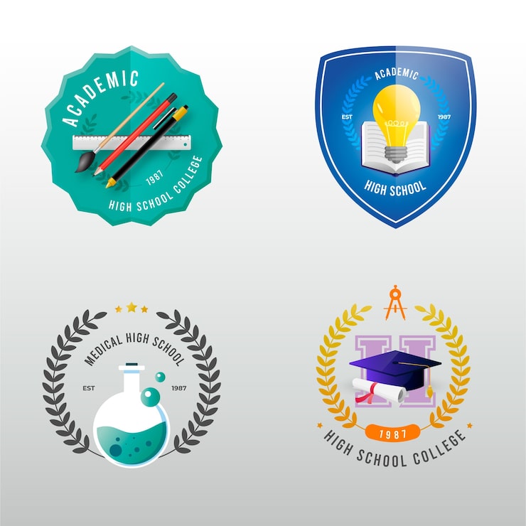 Vector Gratis logo sekolah menengah atas gradien