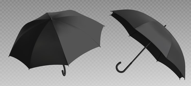 Vector Gratis mockup payung pelindung hujan hitam