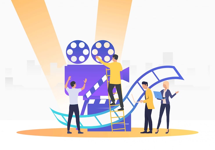 Vector Gratis orang-orang membuat film