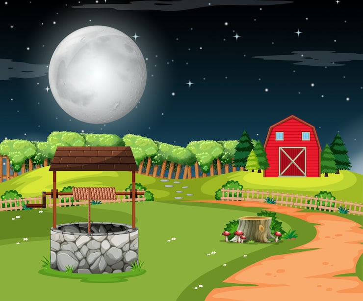 Vector Gratis pemandangan rumah pedesaan