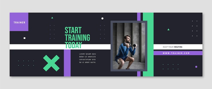 Vector Gratis perjalanan kebugaran, header twitter