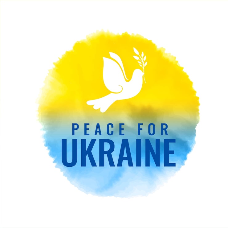 Vector Gratis poster cat air perdamaian untuk ukraina