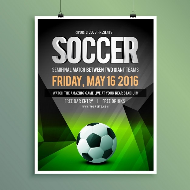 Vector Gratis poster pertandingan semifinal sepak bola