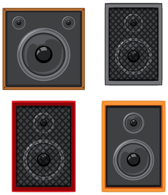 Vector Gratis set kotak speaker terisolasi