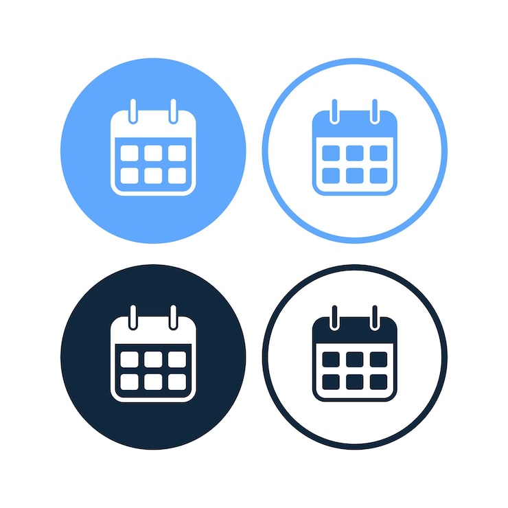 Set Lingkaran Simbol Kalender