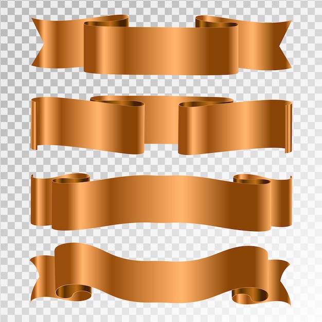 Vector Gratis set pita emas vektor.