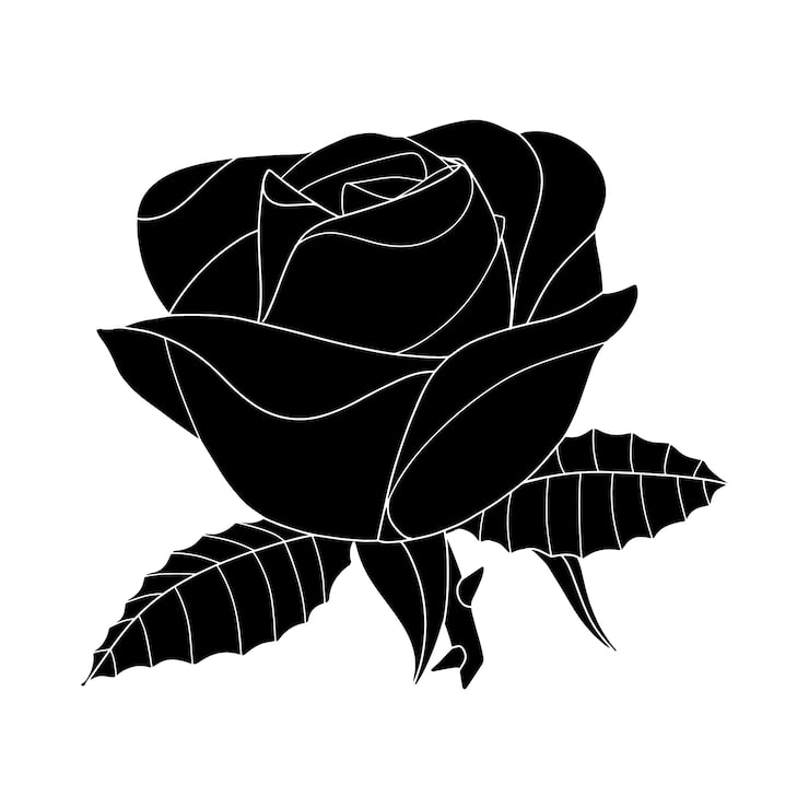 Vector Gratis siluet mawar digambar tangan