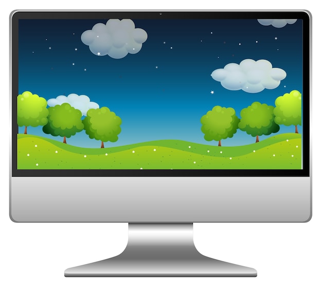 Vector Gratis taman malam di desktop komputer