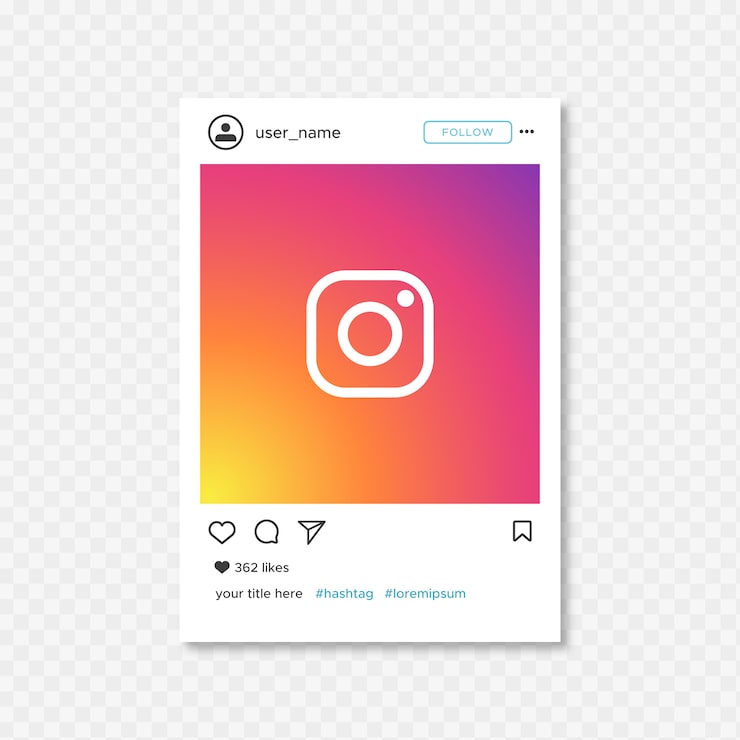 Vector Gratis templat bingkai instagram sederhana
