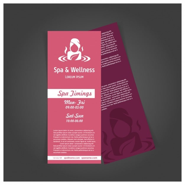 Vector Gratis templat brosur spa merah