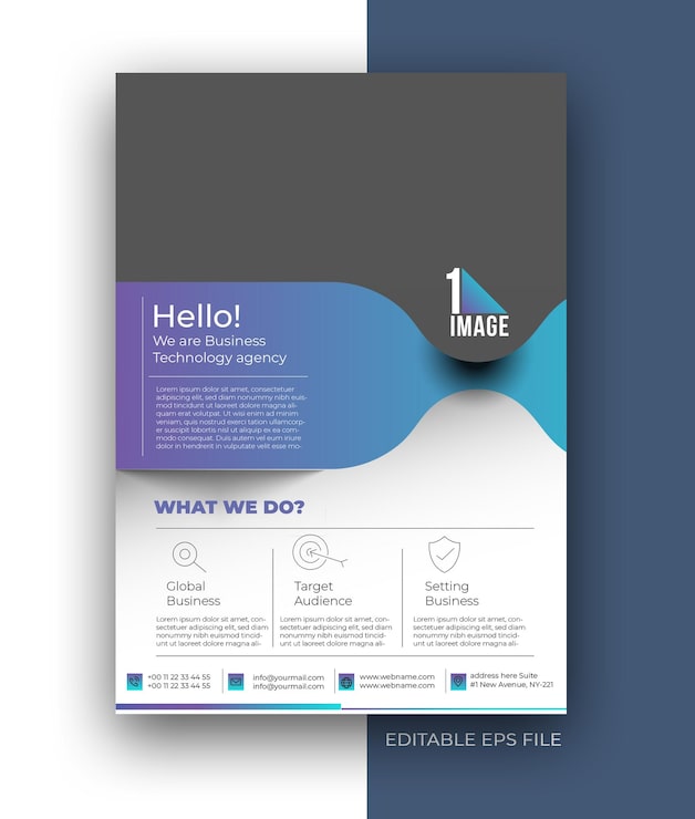Vector Gratis templat desain brosur poster flyer a4 flyer bisnis
