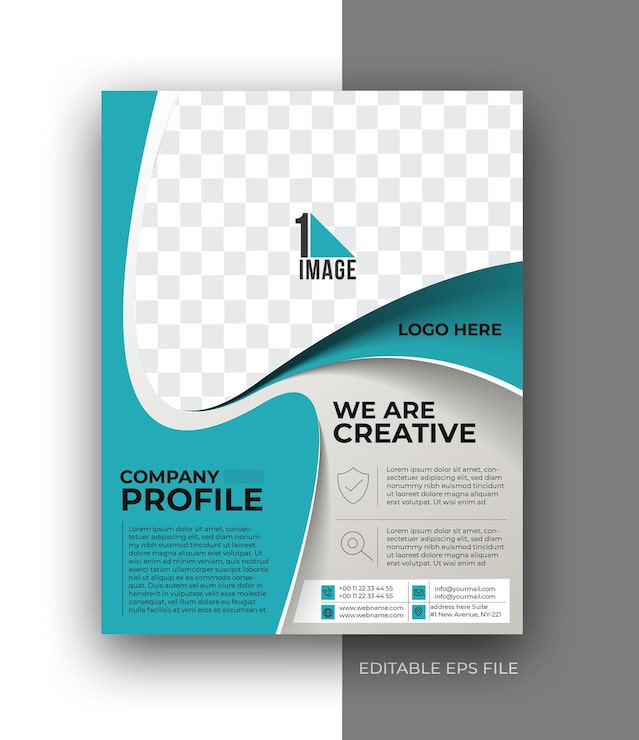 Vector Gratis templat desain brosur poster selebaran a4 bisnis perusahaan.