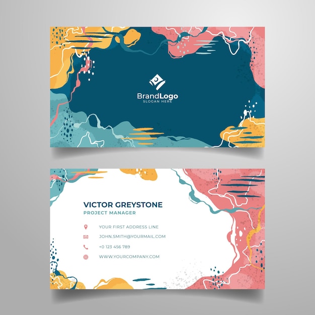 Vector Gratis templat kartu nama bentuk abstrak