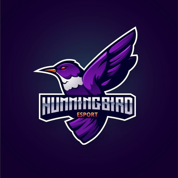 Vector Gratis templat logo burung kolibri datar