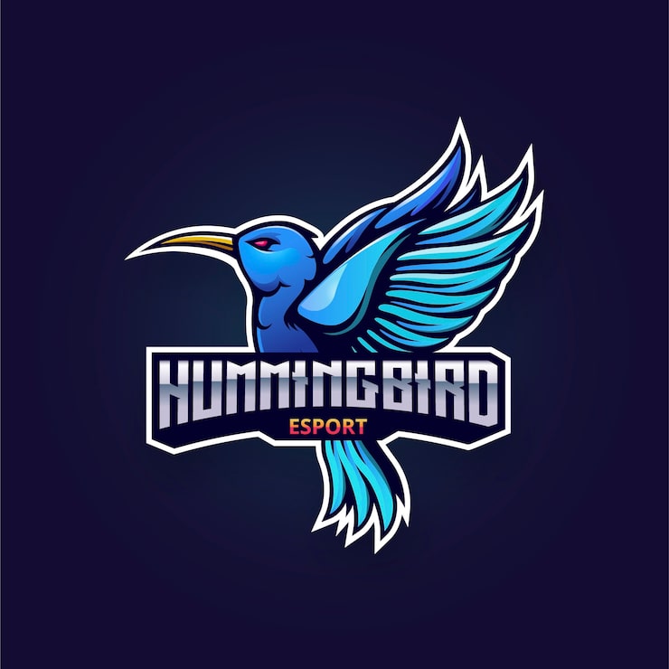 Vector Gratis templat logo burung kolibri datar