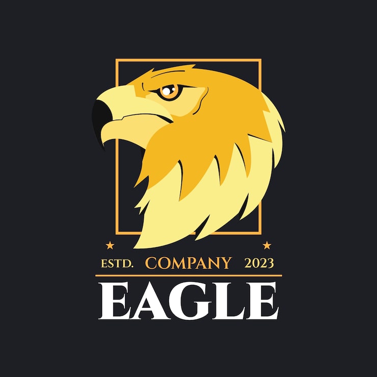 Vector Gratis templat logo elang emas digambar tangan