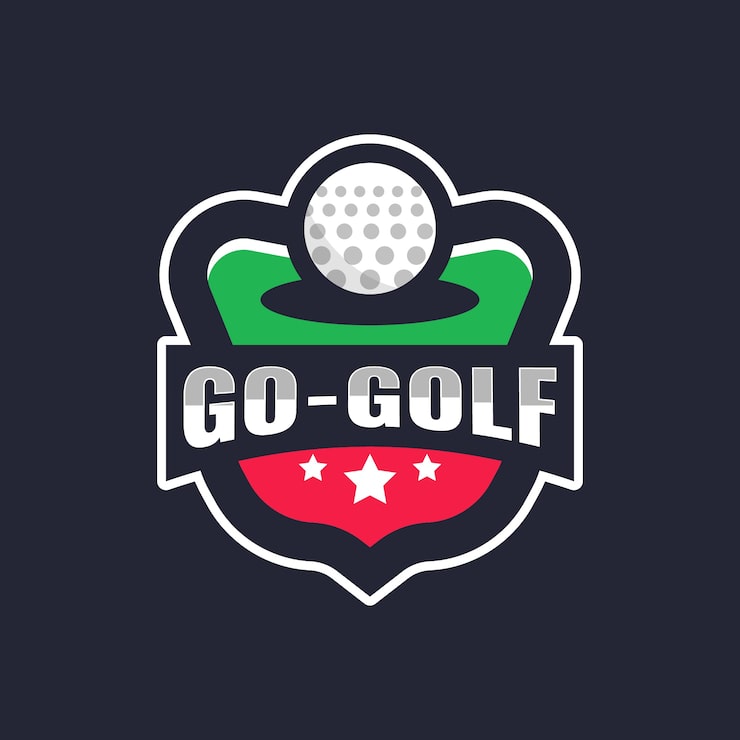 Vector Gratis templat logo golf yang digambar tangan